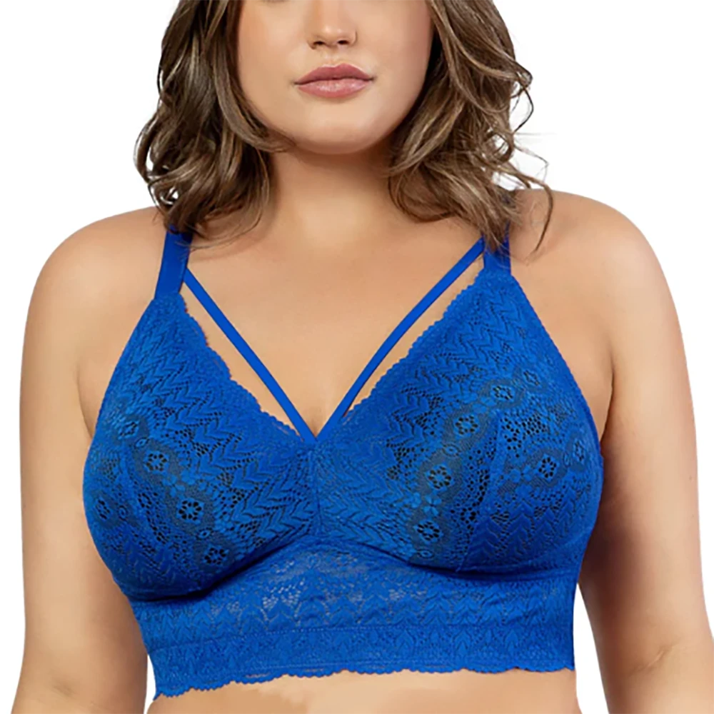 Parfait Mia Lace Wire-Free Lace Bralette Sapphire 3 Parfait Mia Lace Wire-Free Lace Bralette Sapphire