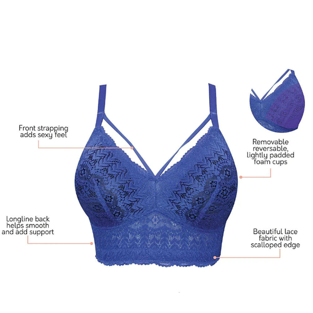 Parfait Mia Lace Wire-Free Lace Bralette Sapphire 6 Parfait Mia Lace Wire-Free Lace Bralette Sapphire - Image 4