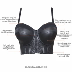 Parfait Stevie Longline Strapless Bustier Black -Fashion Lingerie Store ParfaitStevieLonglineStraplessBustierP50120Blackinfo