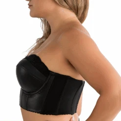 Parfait Stevie Longline Strapless Bustier Black -Fashion Lingerie Store ParfaitStevieLonglineStraplessBustierP50120Blacks