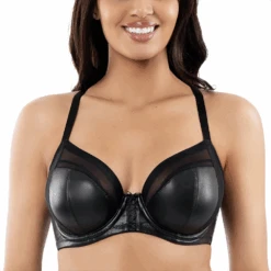 Parfait Stevie Unlined Faux Leather Bra Black