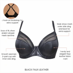 Parfait Stevie Unlined Faux Leather Bra Black -Fashion Lingerie Store ParfaitStevieUnlinedFauxLeatherBraP50125Black5