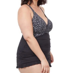 Profile By Gottex Bash Plus Size Underwire Halter Black Swim Dress -Fashion Lingerie Store ProfileByGottexBashPlusSizeUnderwireHalterBlackSwimDressE24132W013