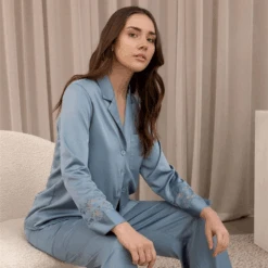 Zinnia PJ Set Chateau Blue 11 Zinnia PJ Set Chateau Blue -Fashion Lingerie Store RyaCollectionZinniaPJSetChateauBlue 6