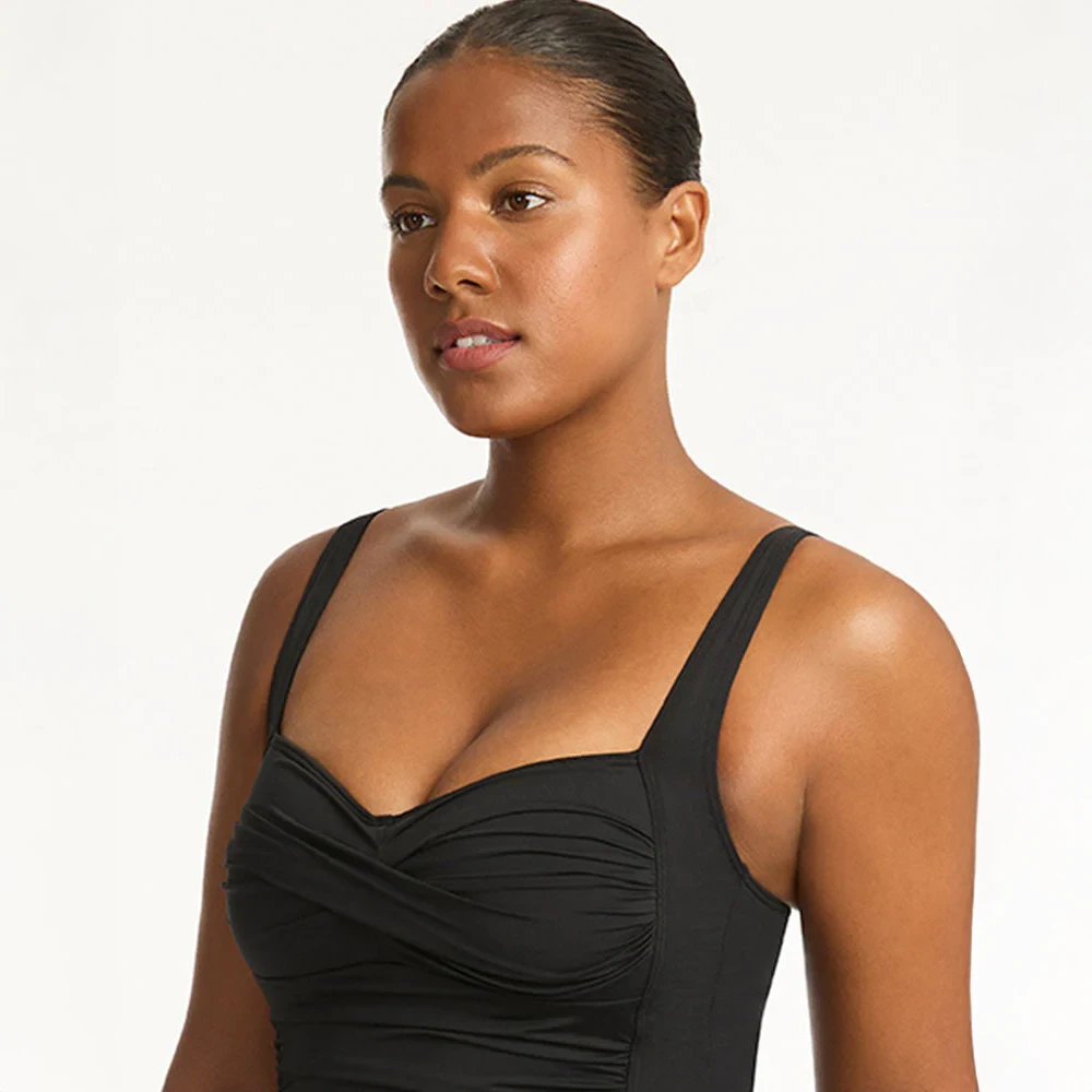 Eco Essentials Twist Front Boyleg One Piece Black 6 Eco Essentials Twist Front Boyleg One Piece Black - Image 4