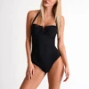 Classic Bandeau One-Piece Swimsuit Black 2 Classic Bandeau One-Piece Swimsuit Black -Fashion Lingerie Store ShanClassicBandeauOne PieceSwimsuit45260 08Black 1