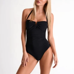 Classic Bandeau One-Piece Swimsuit Black
