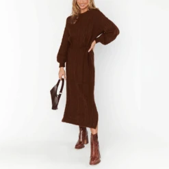 Show Me Your Mumu Barb Sweater Dress Chocolate