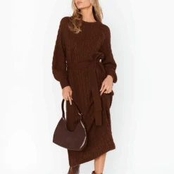 Show Me Your Mumu Barb Sweater Dress Chocolate -Fashion Lingerie Store ShowMeYourMumuBarbSweaterDressChocolate2