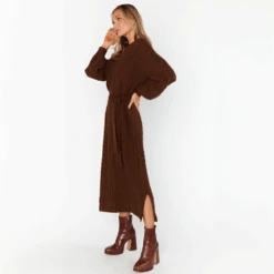 Show Me Your Mumu Barb Sweater Dress Chocolate -Fashion Lingerie Store ShowMeYourMumuBarbSweaterDressChocolate3