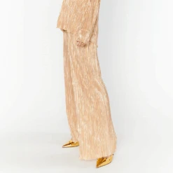 Show Me Your Mumu Everywhere Pants Gold Pleat -Fashion Lingerie Store ShowMeYourMumuEverywherePantsGoldPleat 3