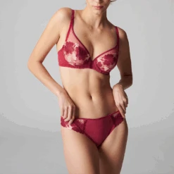 Simone Perele Dahlia Full Cup Plunge Bra Framboise -Fashion Lingerie Store SimonePereleDahliaFullCup14V319Framboiseset