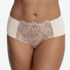 Entice Front Lace Brief Ice Rose Gold