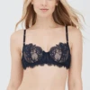 Entice Lace Balconette Bra Black/Midnight 1 Entice Lace Balconette Bra Black/Midnight -Fashion Lingerie Store SkarlettBlueEnticeLaceBalconetteBraBlackMidnight3241431