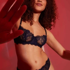 Entice Lace Balconette Bra Black/Midnight 11 Entice Lace Balconette Bra Black/Midnight -Fashion Lingerie Store SkarlettBlueEnticeLaceBalconetteBraBlackMidnight3241434