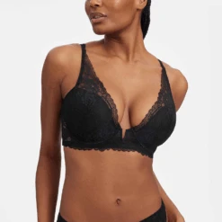 Minx V-wire Plunge Lace Bra Black