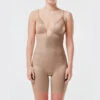 Spanx Suit Your Fancy Plunge Low-Back Mid-Thigh Bodysuit Beige -Fashion Lingerie Store Spanx Suit Your Fancy Plunge Slip 10157R beige Petticaot Fair F