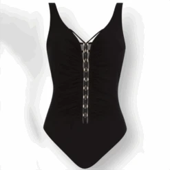 Sunflair Woven Front One Piece Black