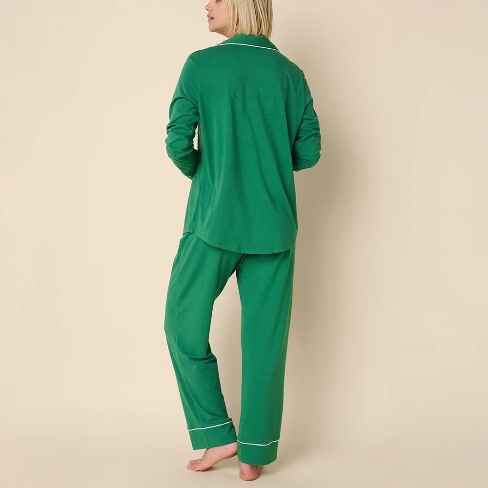 Classic Pima Knit Long-Sleeved Pajama Pine 4 Classic Pima Knit Long-Sleeved Pajama Pine - Image 2