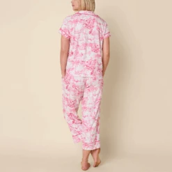 Pima Knit Capri Set -Fashion Lingerie Store TheCat sPajamasPimaKnitCapriSetPalmGroveToile 1