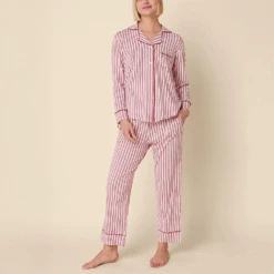 Pima Knit Capri Set -Fashion Lingerie Store TheCat sPajamasPimaKnitCapriSetRedWhite 2