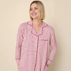 Pima Knit Capri Set -Fashion Lingerie Store TheCat sPajamasPimaKnitCapriSetRedWhite 3