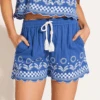 Daya Embroidered Short Cobalt Mykonos -Fashion Lingerie Store VitaminADayaEmbroideredShort6067663CobaltMykonos 5