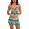Wacoal Embrace Lace Chemise Eggshell/Brittany Blue 1 Wacoal Embrace Lace Chemise Eggshell/Brittany Blue -Fashion Lingerie Store WacoalEmbraceLaceChemise814191EggshellBrittanyBlue 4