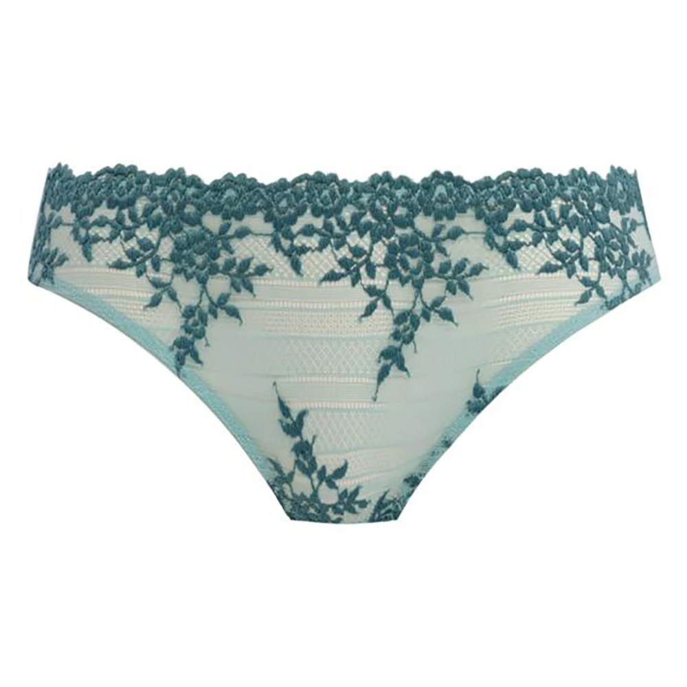 Wacoal Embrace Lace Hi-Cut Eggshell/Brittany Blue 6 Wacoal Embrace Lace Hi-Cut Eggshell/Brittany Blue - Image 4