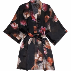 Classic Silk Short Kimono Midnight Glory