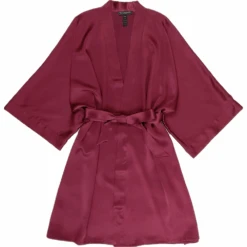 Classic Silk Short Silk Kimono Cranberry